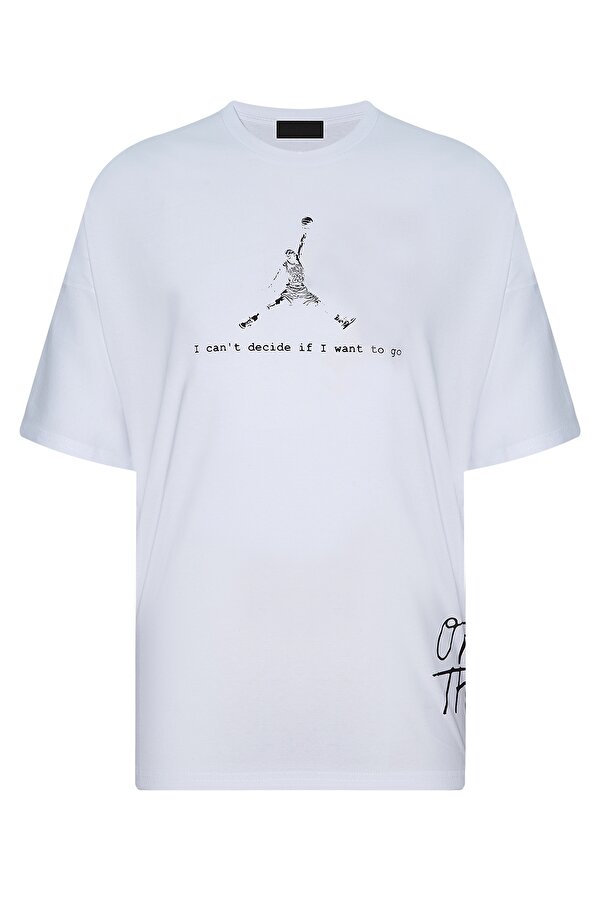 Xhan Beyaz Arkası Baskılı Oversize T-Shirt 2YXE2-45990-01