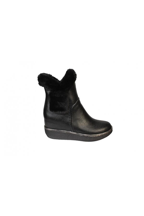 Yazkış Ayakkabı YAZKIŞ Kadın Siyah Vizon 7cm İçten Topuklu Kürk Detaylı Fermuarlı Bot Yazkış Ayakkabı YAZKIŞ Kadın Siyah Vizon 7cm İçten Topuklu Kürk Detaylı Fermuarlı Bot