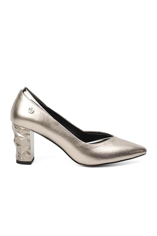 Pierre Cardin Parlak Platin Kadın Topuklu Ayakkabı