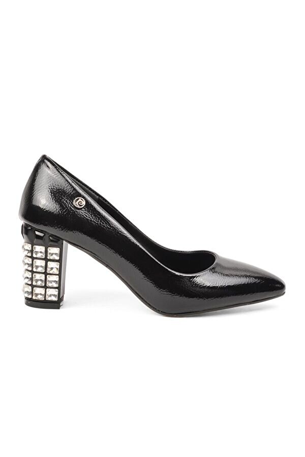 Pierre Cardin Siyah Kırışık Kadın Topuklu Ayakkabı