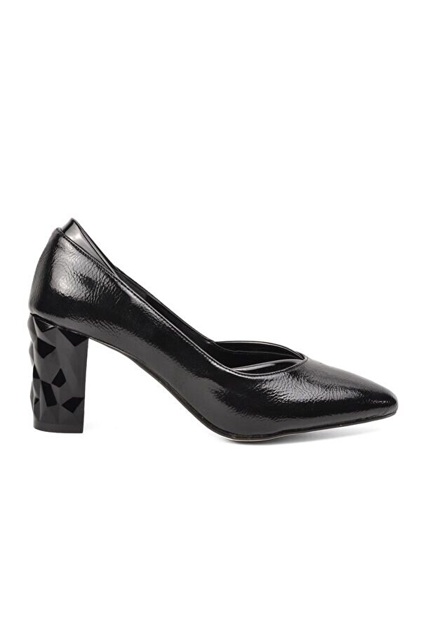 Pierre Cardin Siyah Rugan Kadın Topuklu Ayakkabı