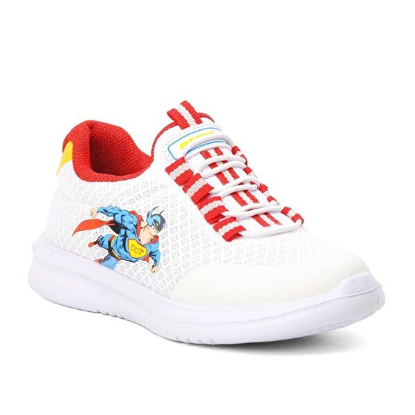 BestOf Beyaz Kırmızı Fileli Bağcıksız Kız Çocuk Spor Ayakkabı PP8106