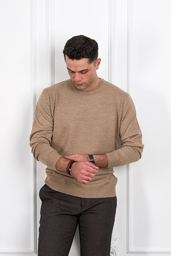 Woolen World SIFIR YAKA REGULAR FİT DESENLİ ERKEK KAZAK Woolen World SIFIR YAKA REGULAR FİT DESENLİ ERKEK KAZAK