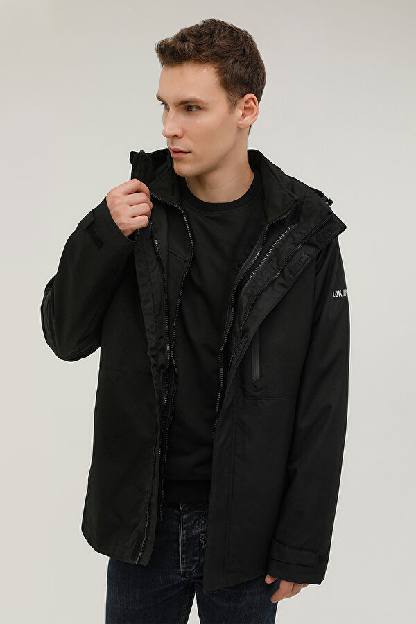 Lumberjack M-Sn4 Marco Coat 2Pr Черный Мужчина Длинная Куртка