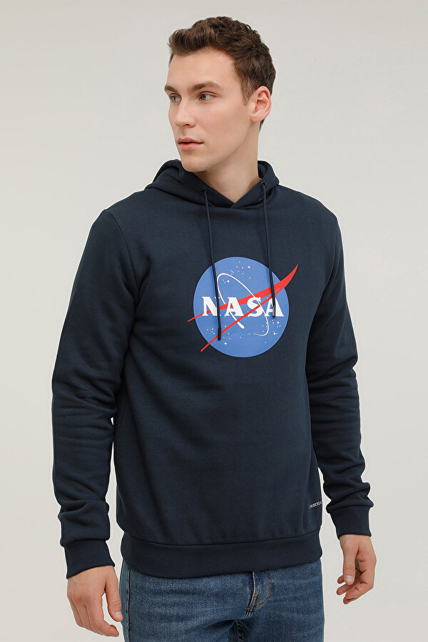Lumberjack M-NASA LOGO HOODIE 2PR Lacivert Erkek Sweatshirt