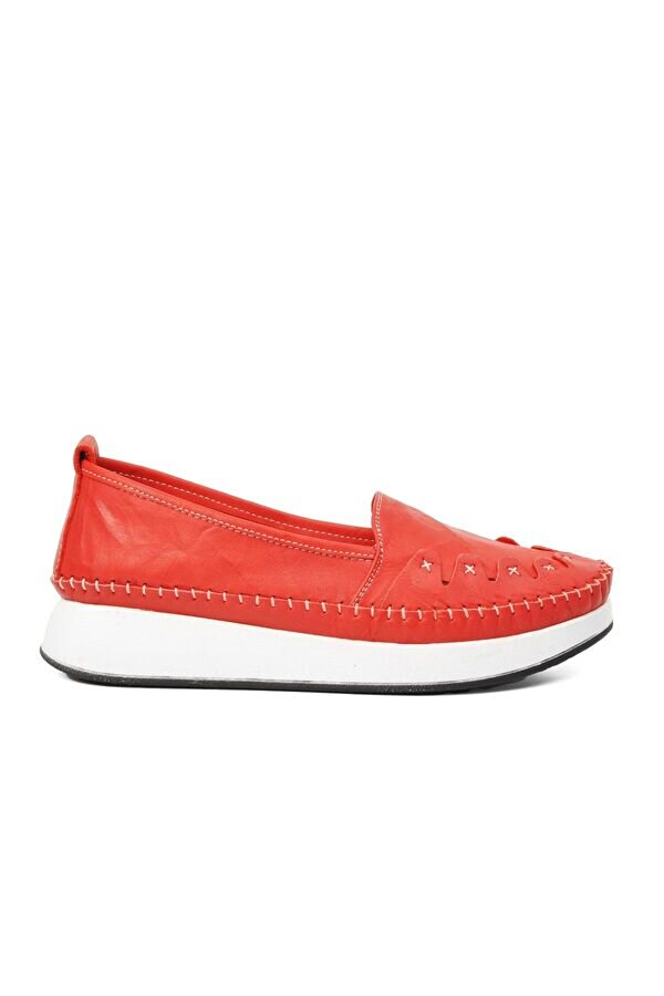 Clavi Kırmızı Hakiki Deri Kadın Günlük Ayakkabı