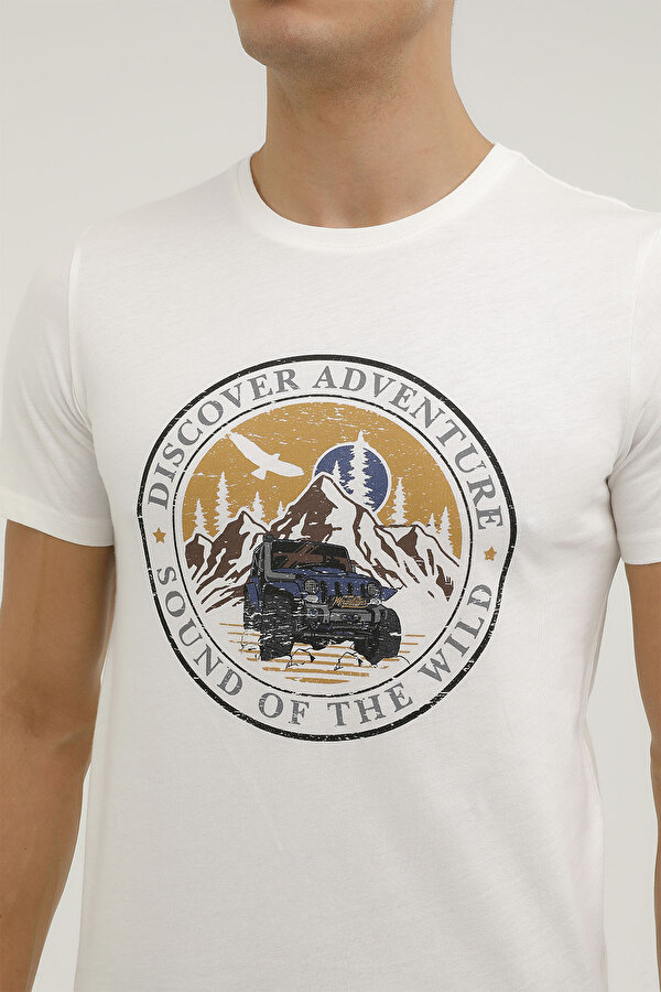 Lumberjack M-CG574 WILD T-SHIRT 2PR Ekru Erkek Kısa Kol T-Shirt