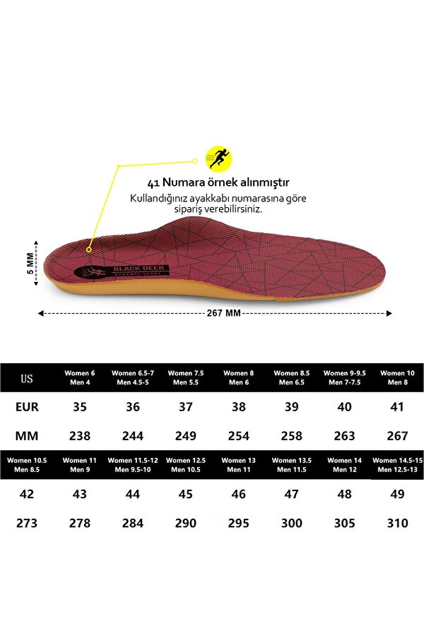 Black Deer Dynamic Sport Mor-Triangle Ayakkabı İç Tabanlık