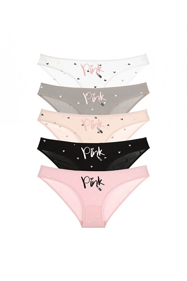 Donella 5'li Renkli Pink Baskılı Kadın Külot - 211150PG Donella 5'li Renkli Pink Baskılı Kadın Külot - 211150PG