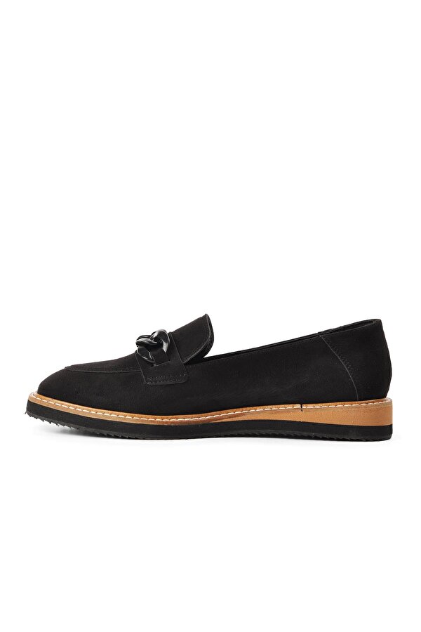 Whiteline White Line E-103 Siyah Süet Kadın Loafer Ayakkabı