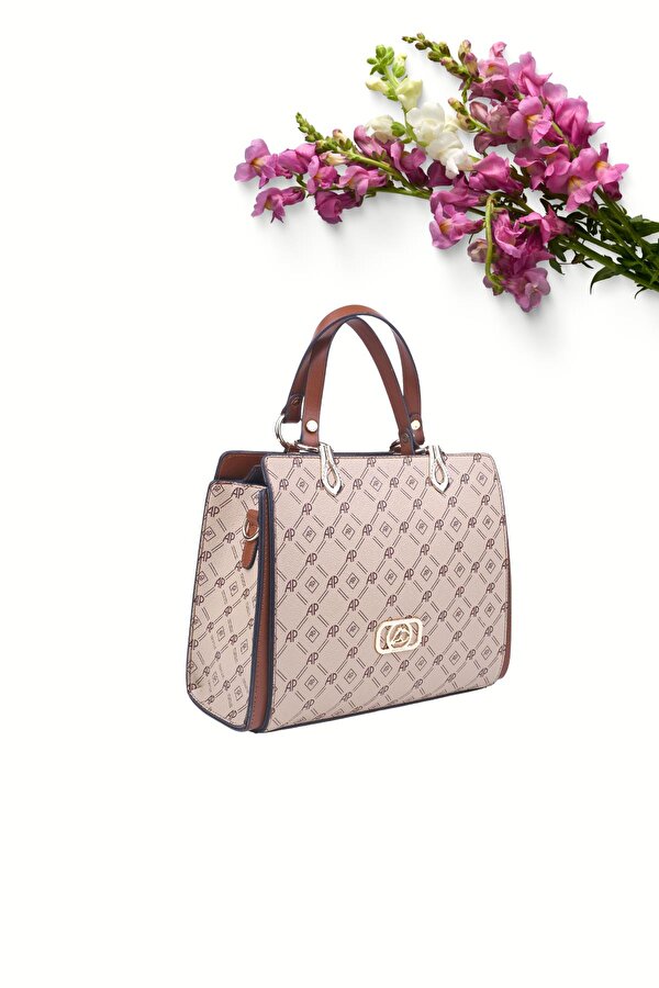 Angel Polo 9125 Baskılı Kadın Günlük El & Omuz Çantası