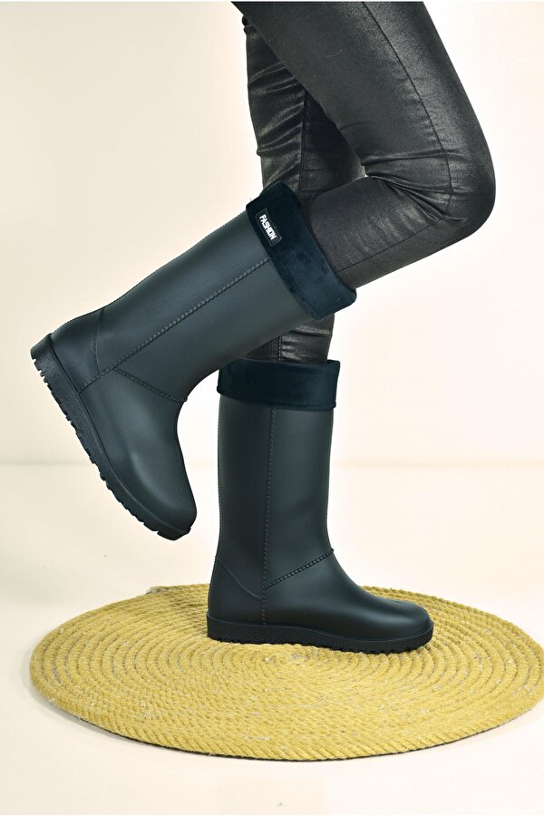 Odesa Ayakkabı ModaOnn Kadın Kürklü Fashion Yağmur Çizmesi
