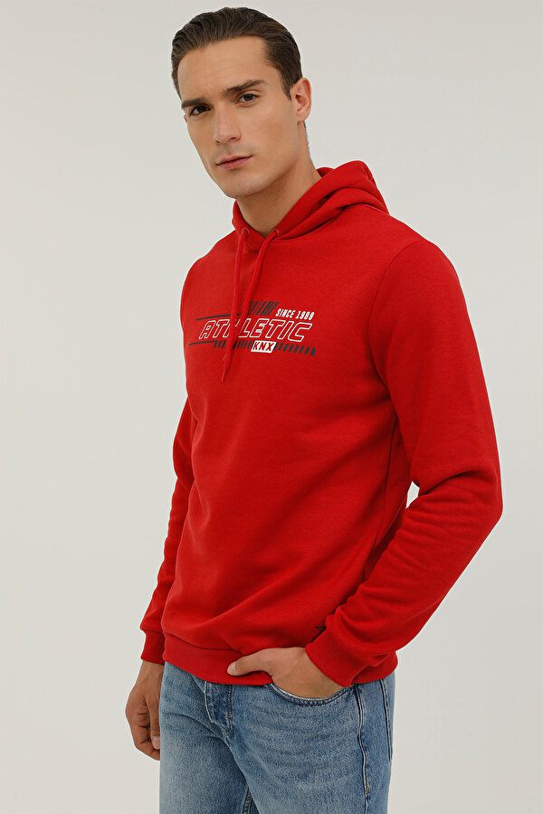 Kinetix M-CGK61 RUSH SLOGAN HOODI Kırmızı Erkek Sweatshirt