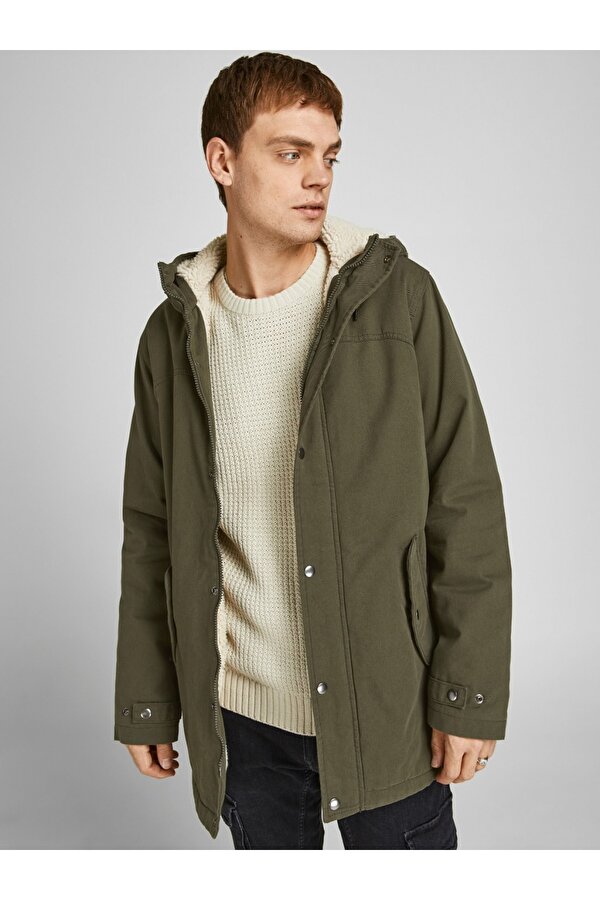 Jack Jones Jack Jones Kap onlu Ye il Erkek Parka