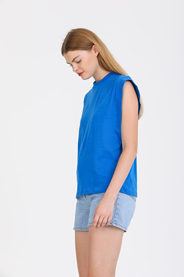 Espina Kadın Kolsuz Basic Örme T-Shirt &amp; Bluz ZB7265