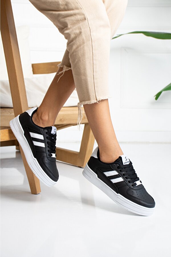 İnfinite8 Alexander sinan Siyah- Beyaz Detaylı Erkek Günlük Spor Ayakkabı