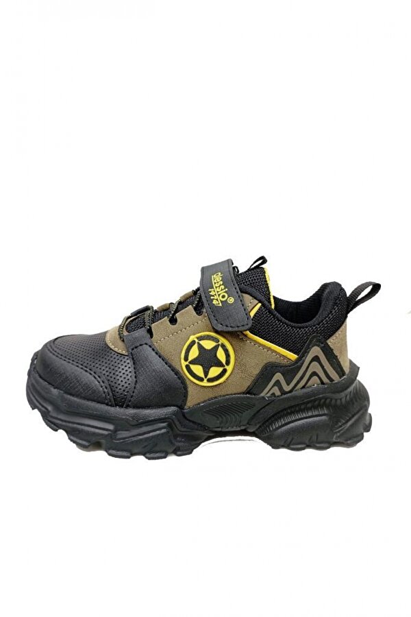 Alessio T021 Deri Sneakers Çocuk Spor Ayakkabı 31-35 Siyah Vizon Sarı Alessio T021 Deri Sneakers Çocuk Spor Ayakkabı 31-35 Siyah Vizon Sarı