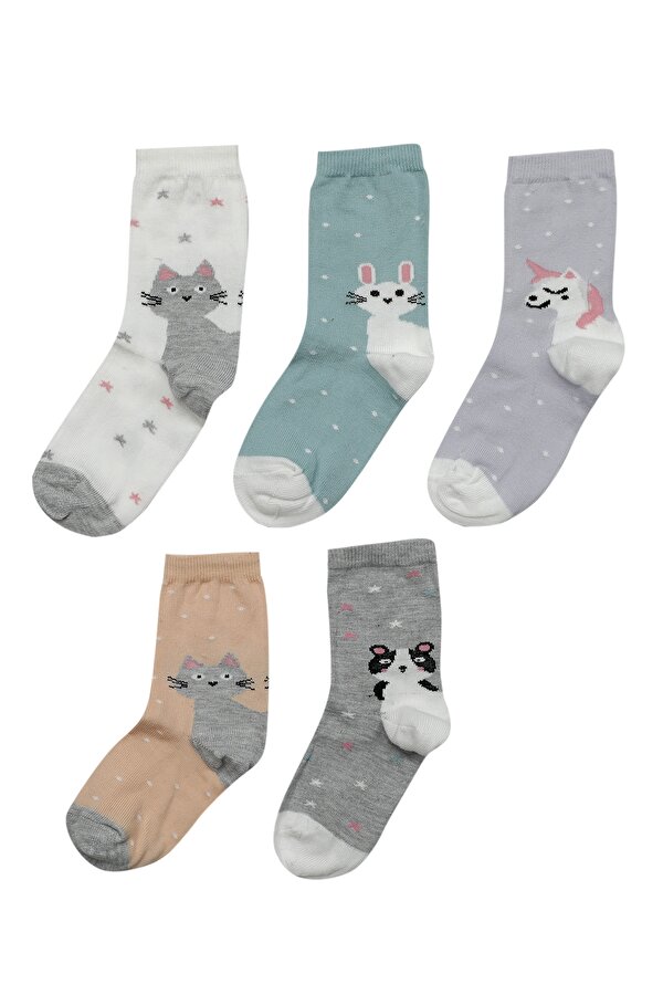 Polaris Cute Animal 5 Li Skt-G 2F Мультиколор Дошкольник, Девоч. Носки 5 Пар