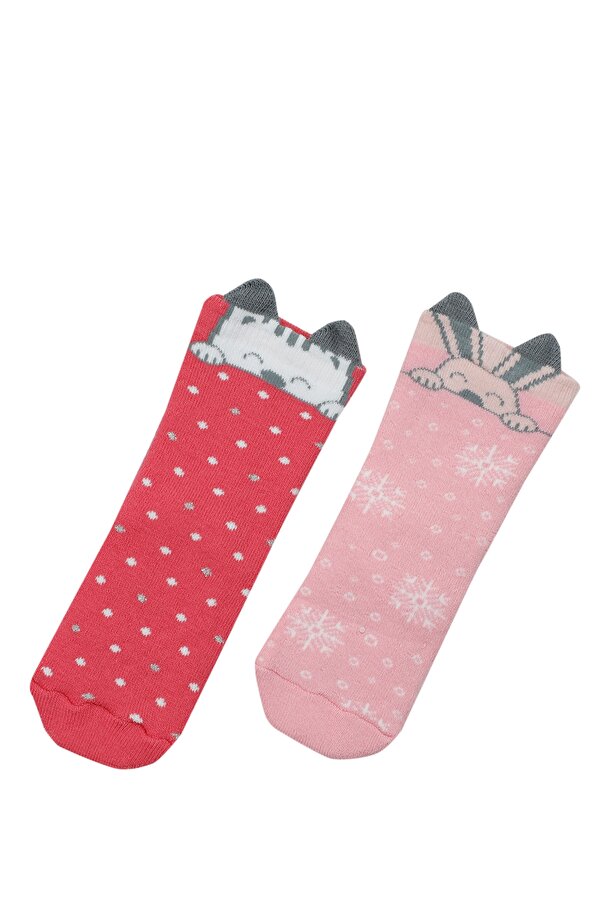 Polaris Rabbit 2 Li Havlu Skt-G 2 Pink Multi-Coloured Girl 2 Towel Socket