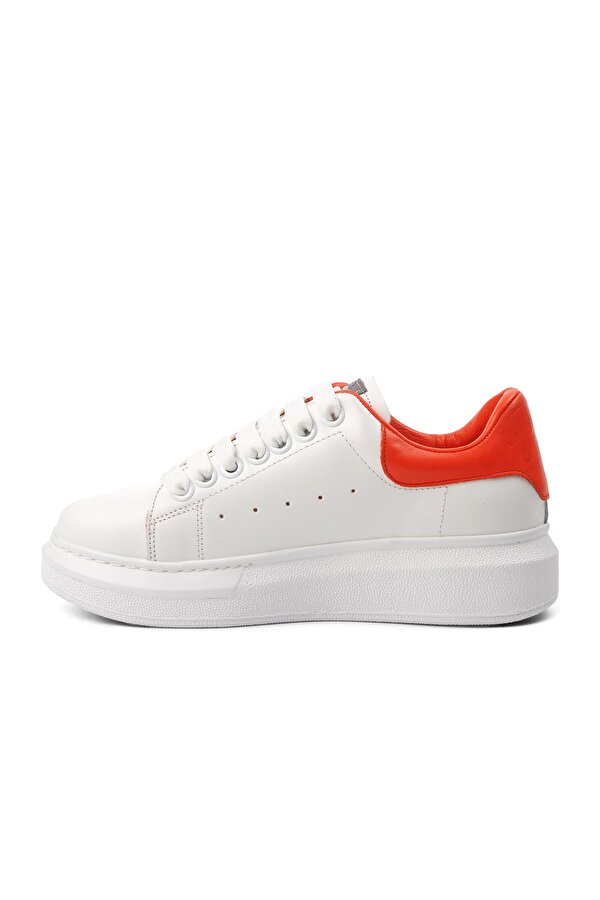 Ayakmod Premium 2022 Beyaz-Kırmızı Hakiki Deri Kadın Sneaker