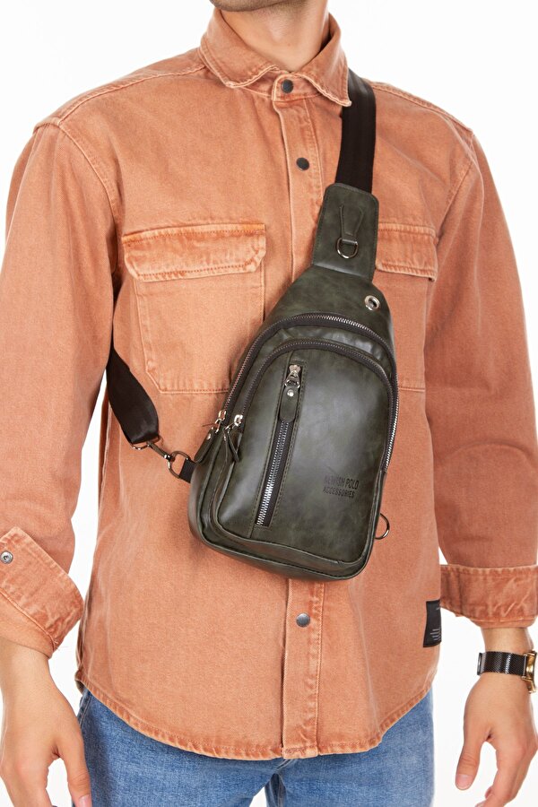 Newish Polo Su Geçirmez Vegan Deri Çapraz Omuz Çantası Body Bag Freebag (18cmx27cm) (Anahtarlık Hediyeli)