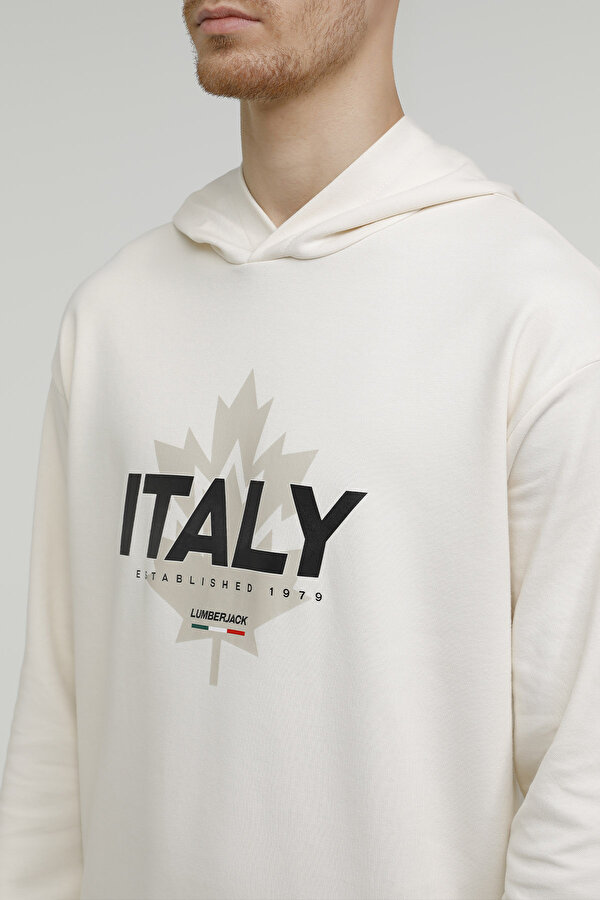 Lumberjack M-SD1047 RENATO LOGO HOOD ECRU Man 449