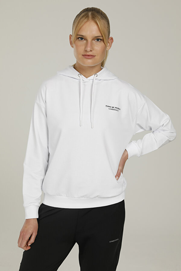 Lumberjack Ct1179 Anna Hoodie 2Fx Белый Женщина Толстовка С Капюшоном