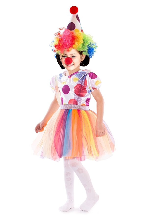 Liyavera Kız Çocuk Palyaço Kostümü Kız Çocuk Palyaço Kıyafeti