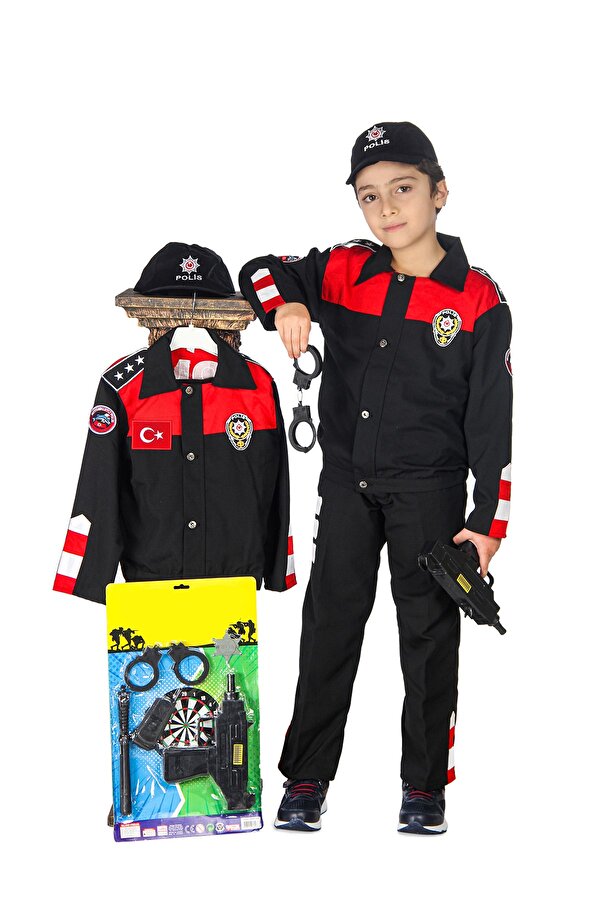 Liyavera Yunus Polis Kostümü Çocuk Üniforması Kırmızı NE7983