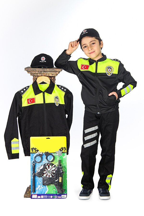 Liyavera Trafik Polisi Kostümü Çocuk Üniforması Sarı NE7931