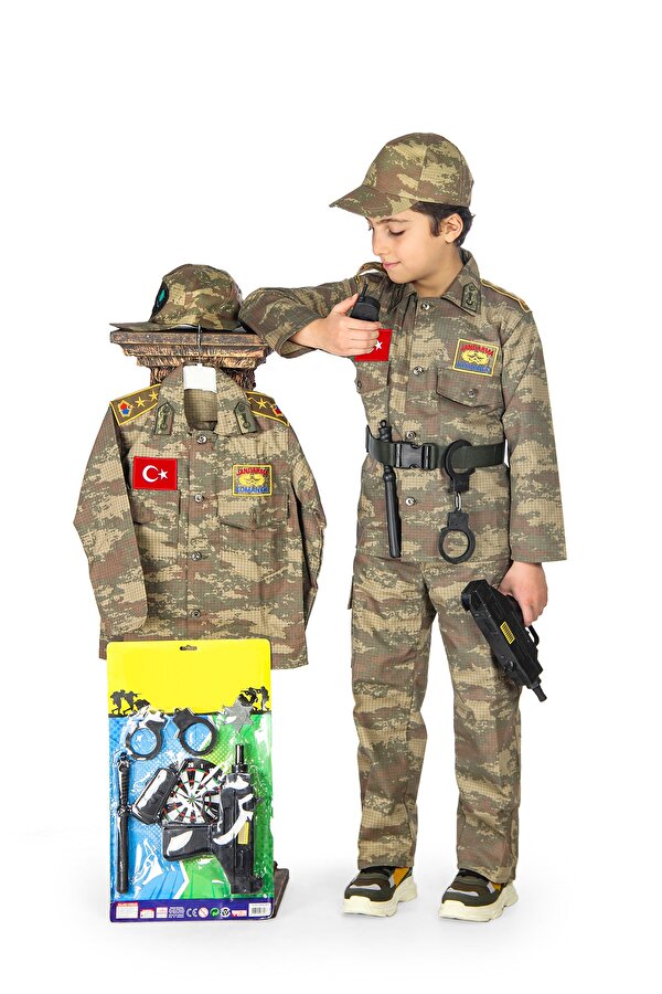 Liyavera Türk Askeri Kostümü Kamuflaj Çocuk Üniforması NE8248