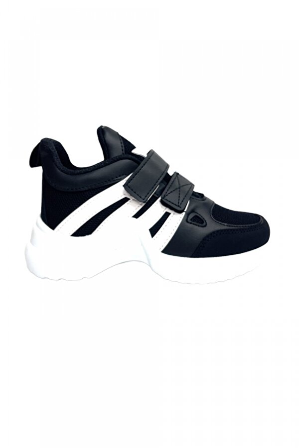 Liger Siyah-Beyaz Kız Çocuk Cırtlı Sneaker Günlük Spor Ayakkabı (31-35) NF9186