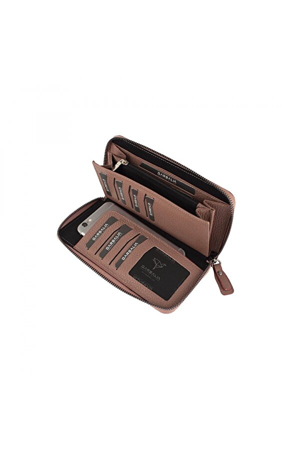 Garbalia Arthur Hakiki Deri Kadın Cüzdanı Ekru