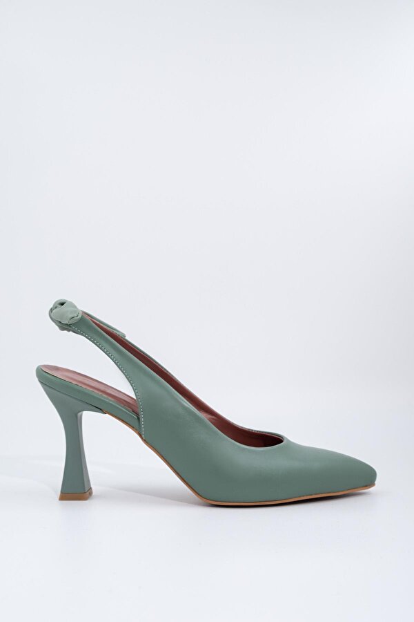 Modabuymuş Mint Yeşili Arkadan Fiyonklu Stiletto Topuklu Ayakkabı - Pony