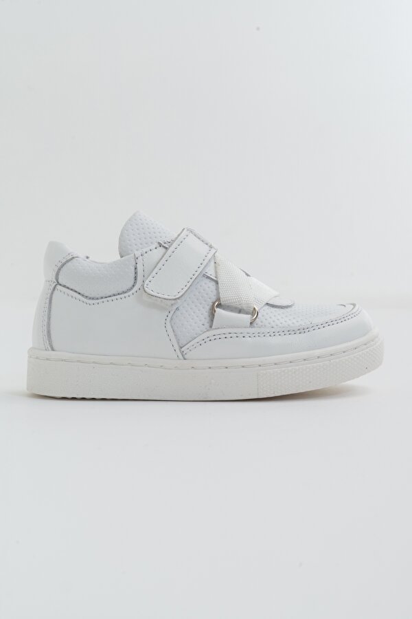 Minipicco Erkek Cocuk Beyaz Deri Ortopedik Destekli Çocuk Sneaker Ayakkabı IV10770
