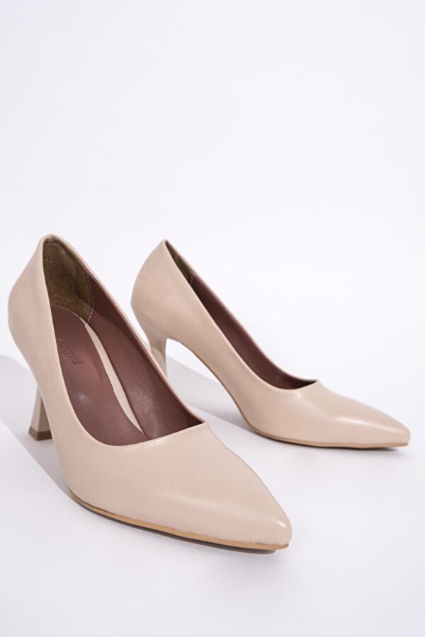 Modabuymuş Ten Rengi Stiletto Kadeh Topuklu Ayakkabı - Kanger
