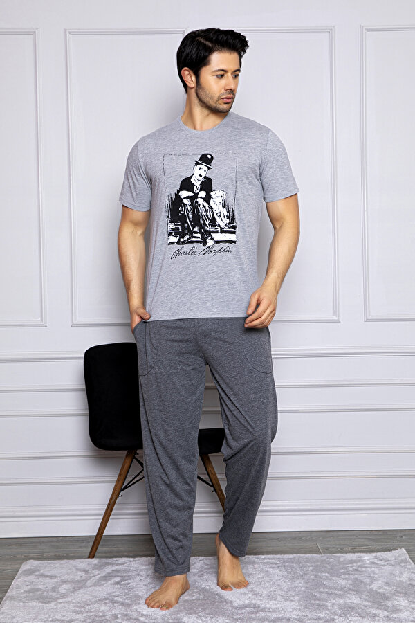 Nisanca Yazlık Kısa Kol %100 Pamuk Erkek Pijama Takımı