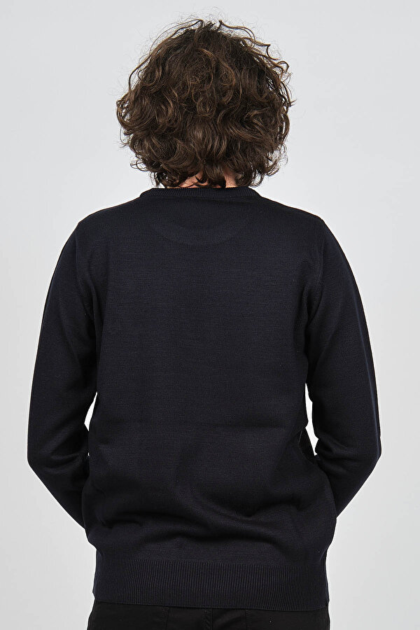 Pelikan Erkek Desenli Bisiklet Yaka Kazak 1577328 Lacivert