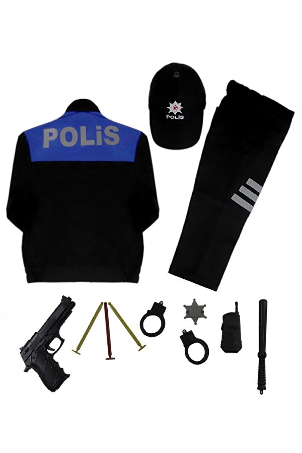 Liyavera UNİSEX ÇOCUK SİVİL TOPLUM POLİS KOSTÜMÜ SİVİL TOPLUM POLİS KIYAFETİ ÜNİFORMASI O NE10326