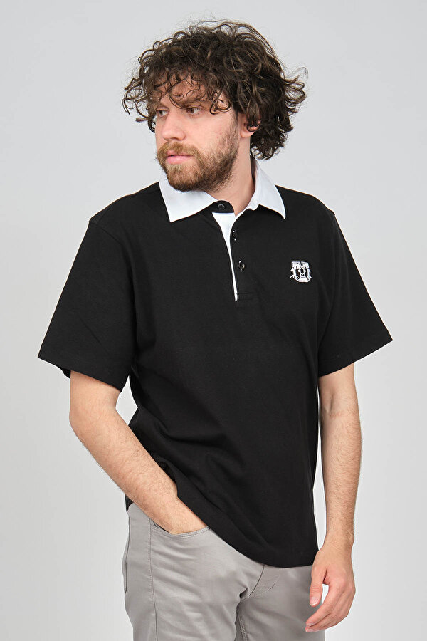 Uztex Erkek Slim Fit Polo Yaka T-Shirt 07100321 Siyah