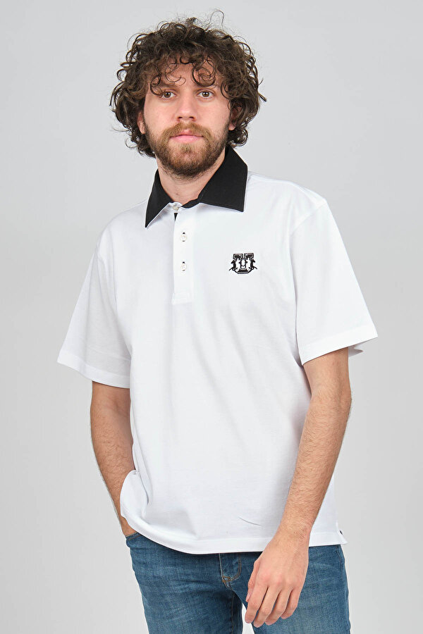 Uztex Erkek Slim Fit Polo Yaka T-Shirt 07100321 Beyaz