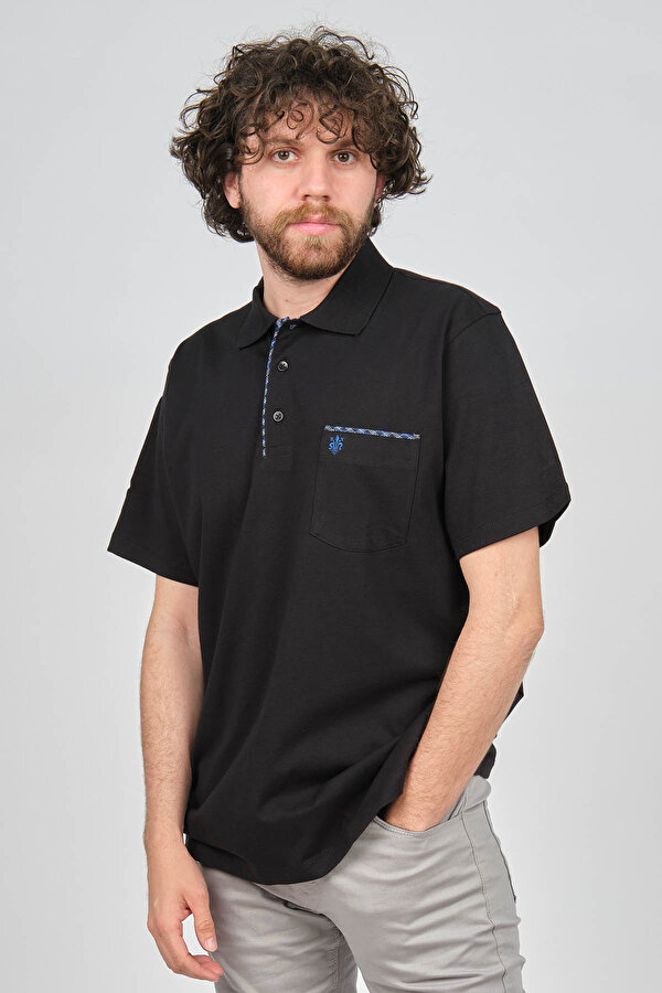 Uztex Erkek Cepli Polo Yaka T-Shirt 07100341 Siyah