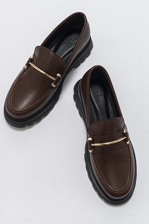 Luvi Shoes DUAL Kahve Cilt Kadın Oxford Ayakkabı
