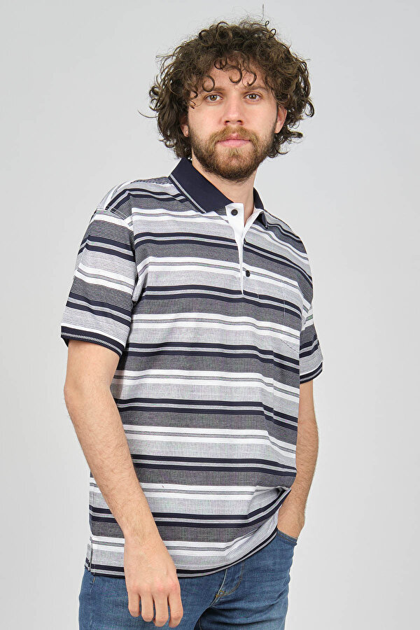 Dolfini Erkek Cep Detaylı Çizgili Polo Yaka T-Shirt 4841611 Lacivert Dolfini Erkek Cep Detaylı Çizgili Polo Yaka T-Shirt 4841611 Lacivert