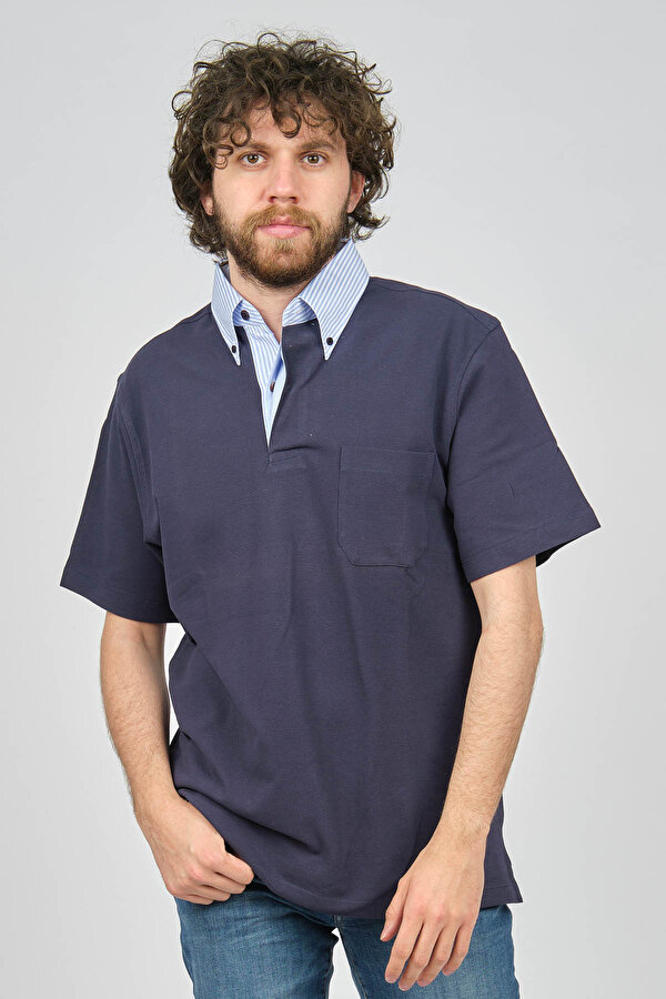 Uztex Erkek Cep Detaylı Polo Yaka T-Shirt 07100308 Lacivert Uztex Erkek Cep Detaylı Polo Yaka T-Shirt 07100308 Lacivert