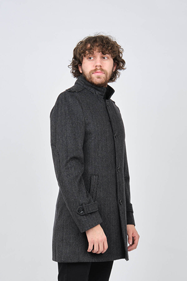 Lucas Erkek Apoletli Spor Yün Kaban 2652662 Füme