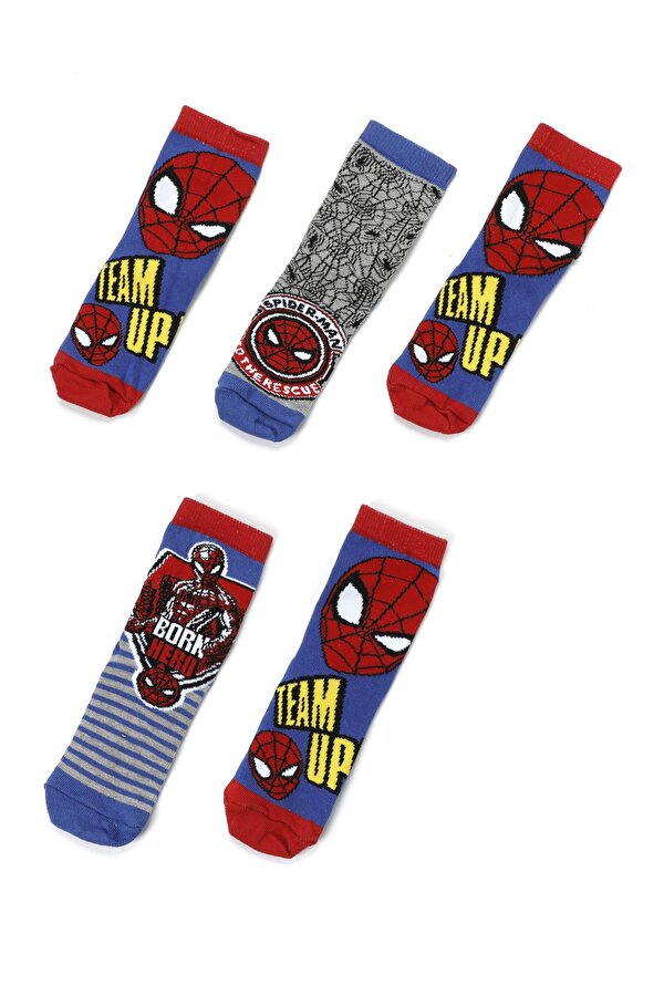 Spiderman SPIDERHERO 5 LI SKT-B 3FX Lacivert Erkek Çocuk Soket Çorap
