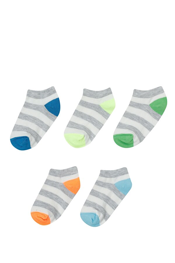 Polaris NEON 5 LI PTK-B 3FX Çok Renkli Erkek Çocuk 5'li Patik Çorap
