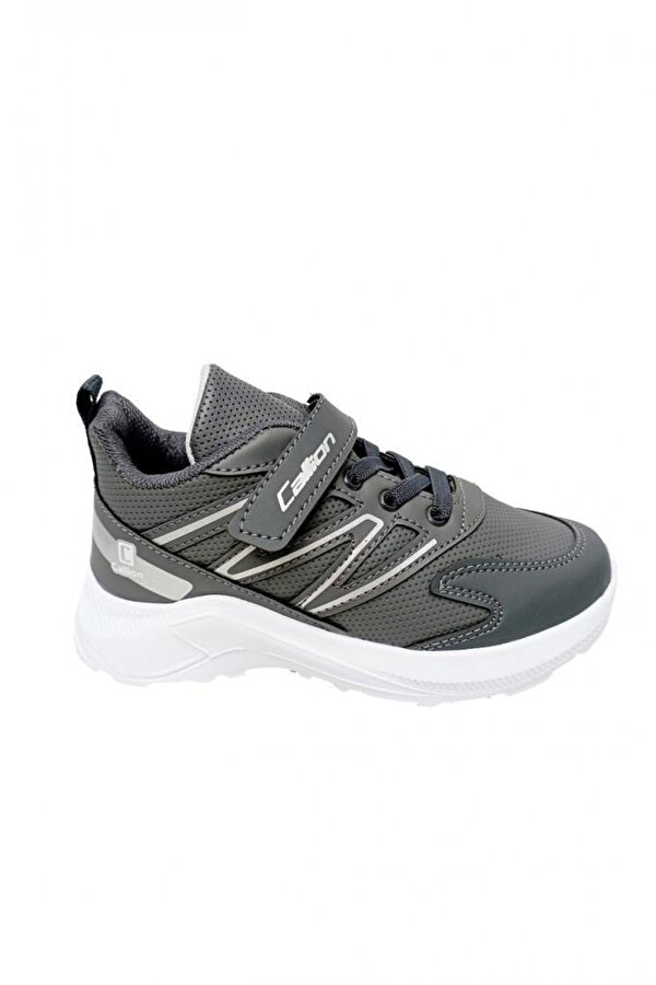 Callion 2022F Deri Çocuk Sneakers Ayakkabı Füme Gümüş