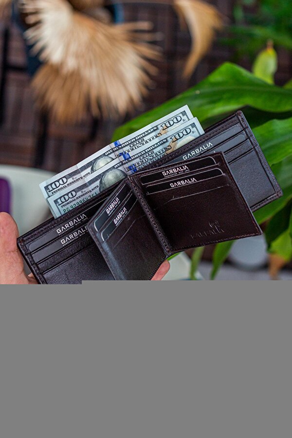 Garbalia Arsenal Hakiki Deri RFID Engelleyici Yatay Erkek Cüzdan Kahverengi